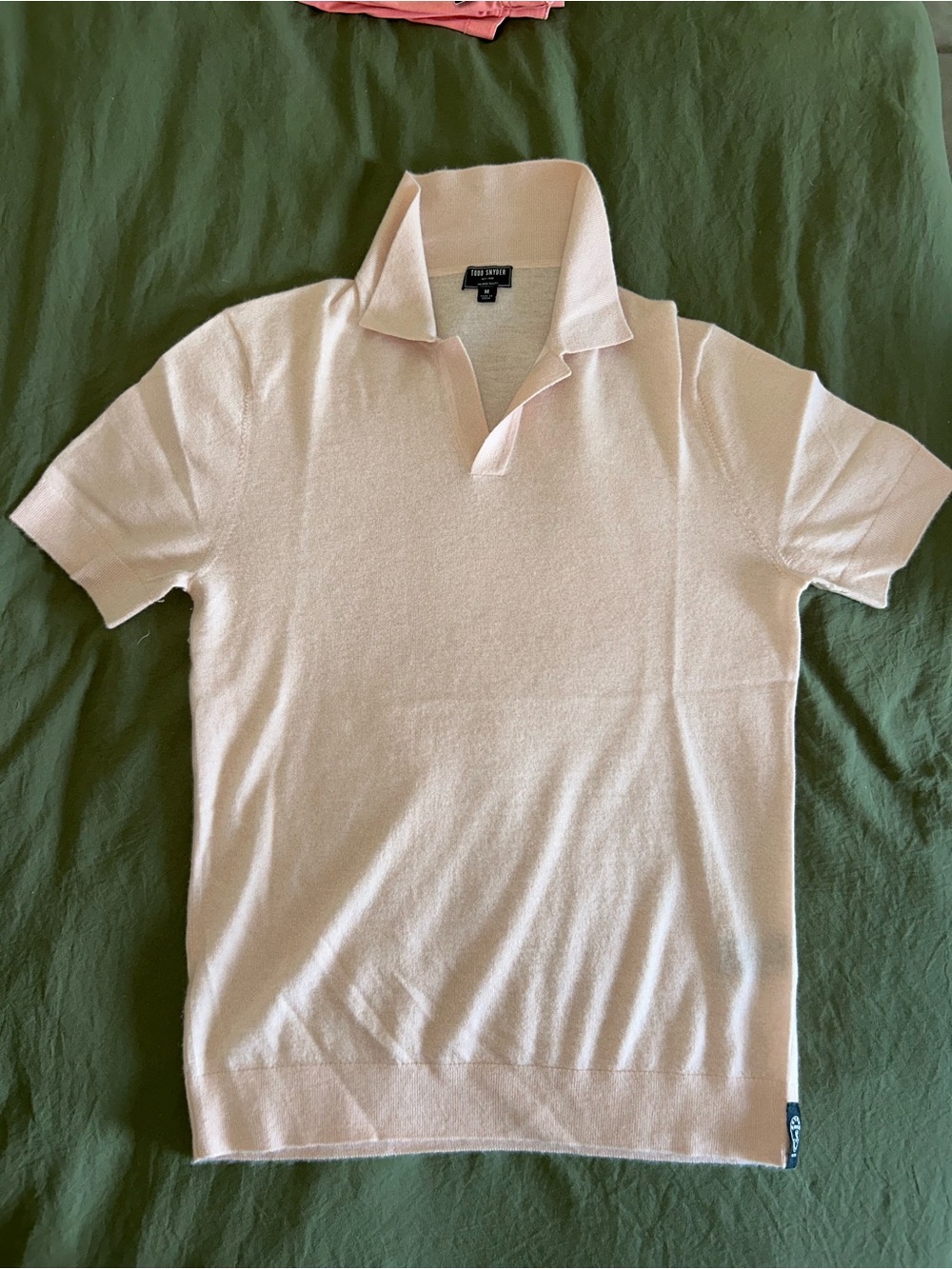 Todd Snyder Men’s Light Pink Cashmere polo shirt